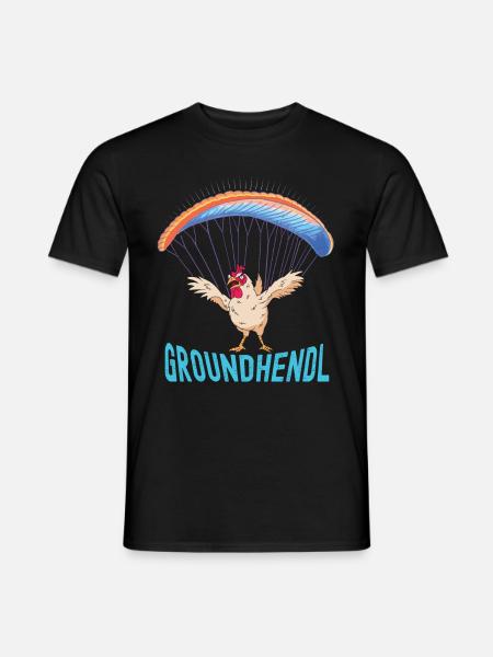 Gleitschirmflieger Groundhendl Paraglider Frauen - Männer T-Shirt - Schwarz