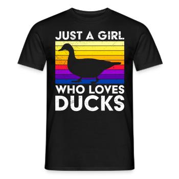 Tout simplement une fille qui aime les canards gardien de canards - T-shirt homme - noir - Devant - AI Model Male 178 light (178cm)
