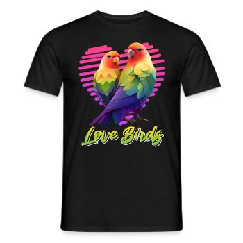 Lovebird Parrots Love Birds Bird Friend - Men's T-Shirt - black - Front - AI Model Male 178 light (178cm)
