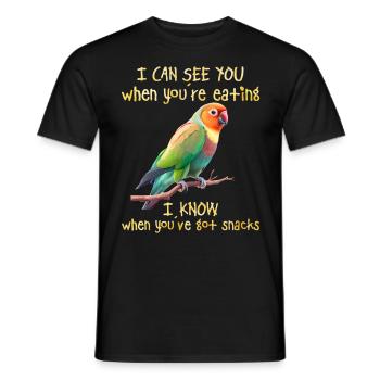 Liebesvögel I can see you when you´re Eating - Männer T-Shirt - Schwarz - Vorne - AI Model Male 178 light (178cm)