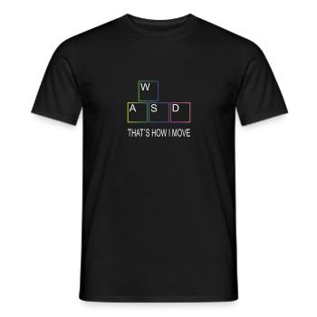 WASD PC Gamer Gaming Jeu vidéo Retro Gamer - T-shirt homme - noir - Devant - AI Model Male 178 light (178cm)