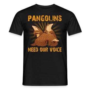 Pangolins need our voice - Men's T-Shirt - black - Front - AI Model Male 178 light (178cm)