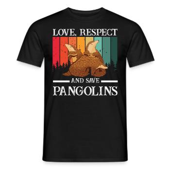 Love and save Pangolin's lovers - Men's T-Shirt - black - Front - AI Model Male 178 light (178cm)