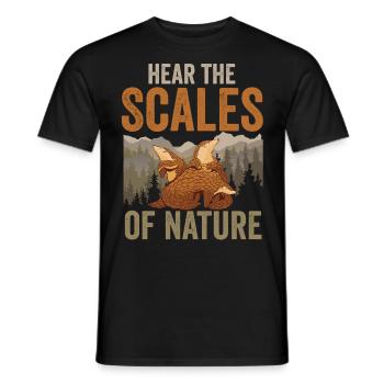 Nature's scales pangolins lovers - Men's T-Shirt - black - Front - AI Model Male 178 light (178cm)