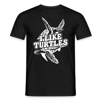 Sea Turtle Tortoise I Like Turtles - Men's T-Shirt - black - Front - AI Model Male 178 light (178cm)