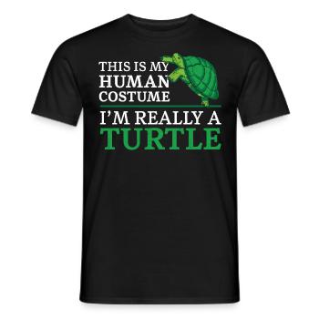 Tortue de mer c’est mon - T-shirt homme - noir - Devant - AI Model Male 178 light (178cm)