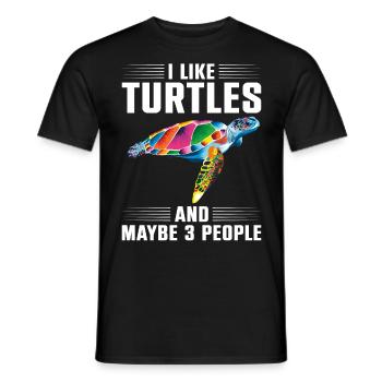 Sea Turtle Tortoise I Like Turtles - Men's T-Shirt - black - Front - AI Model Male 178 light (178cm)