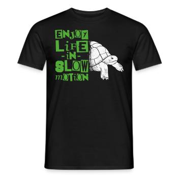 Sea Turtle Tortoise Enjoy Life In - Men's T-Shirt - black - Front - AI Model Male 178 light (178cm)