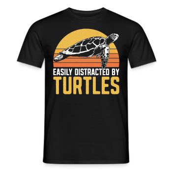 Sea Turtle Tortoise Retro Vintage - T-shirt homme - noir - Devant - AI Model Male 178 light (178cm)
