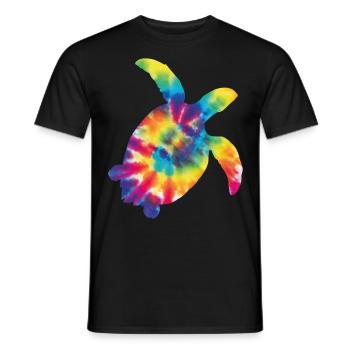 Tortue de mer Tortoise Tie Dye - T-shirt homme - noir - Devant - AI Model Male 178 light (178cm)