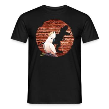 Cockatoo Dinosaur Fan Parrot Cockatoos - Men's T-Shirt - black - Front - AI Model Male 178 light (178cm)