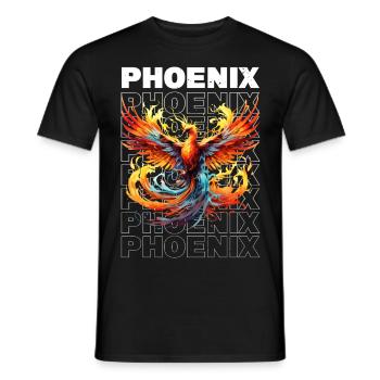 Phoenix Phoenix Fire Flames Mythologie des oiseaux - T-shirt homme - noir - Devant - AI Model Male 178 light (178cm)