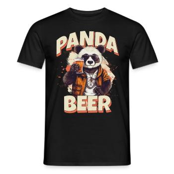 Panda Beer Beer Bear Funny Saying Humor Party - Men's T-Shirt - black - Front - AI Model Male 178 light (178cm)