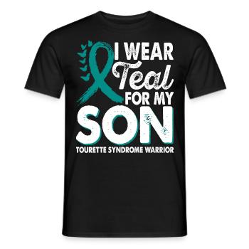 Portez du sarcelle pour le Mois de la conscience - T-shirt homme - noir - Devant - AI Model Male 178 light (178cm)