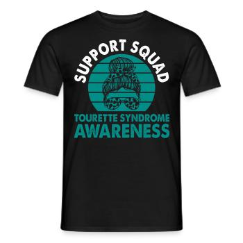 Support Squad Tourette Syndrome Awareness Month - Men's T-Shirt - black - Front - AI Model Male 178 light (178cm)