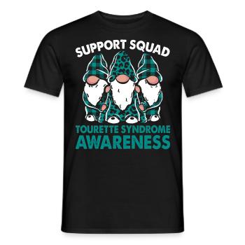 Support Squad Tourette Syndrome Awareness Month - Men's T-Shirt - black - Front - AI Model Male 178 light (178cm)