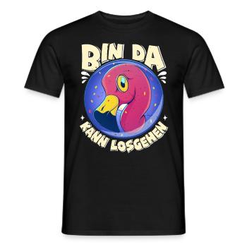 Fête Flamingo Je suis prêt à partir Femmes - T-shirt homme - noir - Devant - AI Model Male 178 light (178cm)