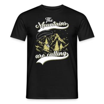 Mountaineering The Mountains are Calling - Men's T-Shirt - black - Front - AI Model Male 178 light (178cm)