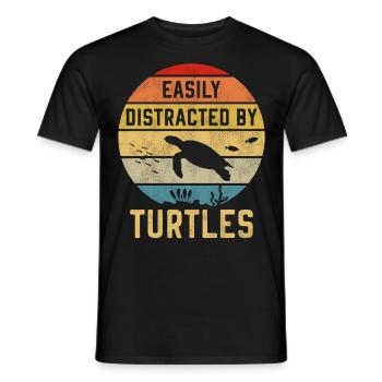 Sea Turtle Tortoise Retro Vintage - T-shirt homme - noir - Devant - AI Model Male 178 light (178cm)