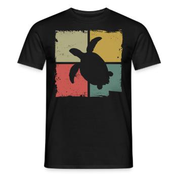 Sea Turtle Tortoise Retro Vintage - T-shirt homme - noir - Devant - AI Model Male 178 light (178cm)