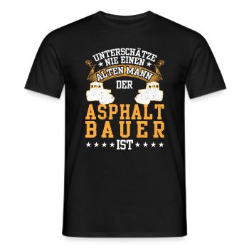 Asphaltbauer war mal jung Straßenbauer - Männer T-Shirt - Schwarz - Vorne - AI Model Male 178 light (178cm)