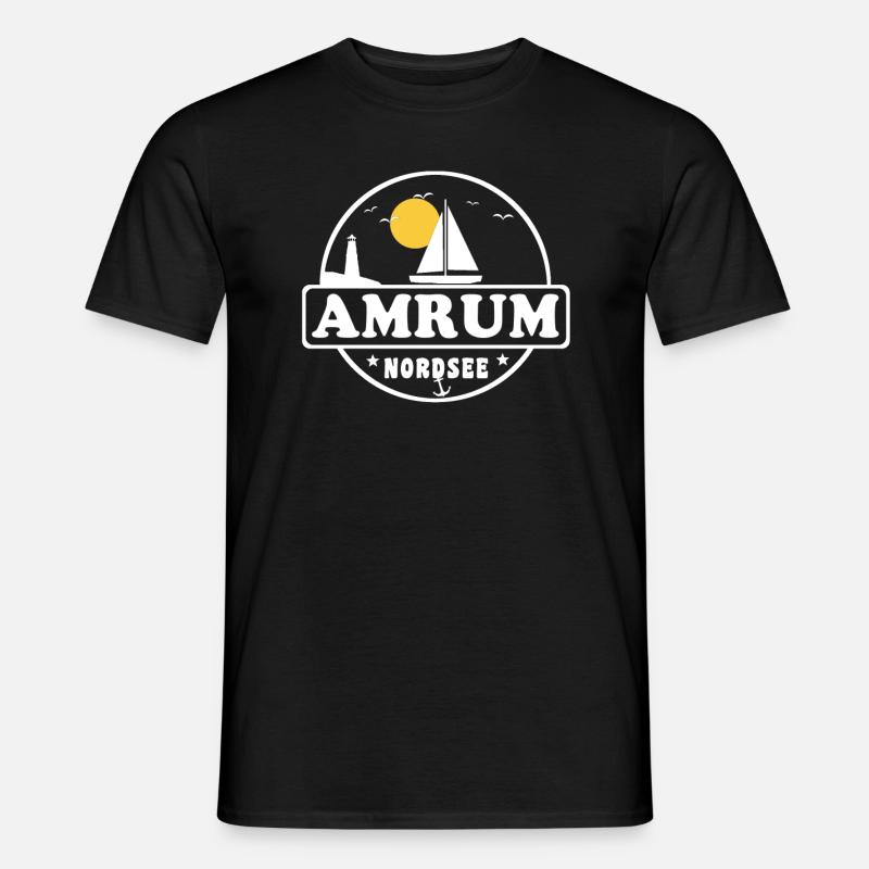 Ostsee Segelboot Leuchtturm Amrum - Männer T-Shirt - Schwarz