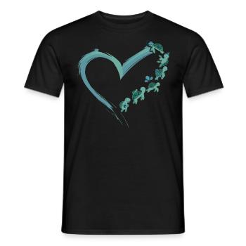 Sea Turtle Tortoise Heart - Men's T-Shirt - black - Front - AI Model Male 178 light (178cm)