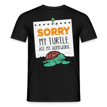 Sea Turtle Tortoise Sorry My - Men's T-Shirt - black - Front - AI Model Male 178 light (178cm)