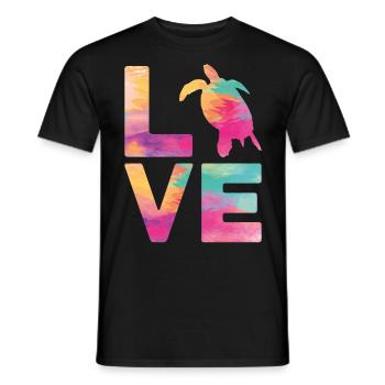 Sea Turtle Tortoise Love - Men's T-Shirt - black - Front - AI Model Male 178 light (178cm)