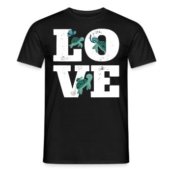 Sea Turtle Tortoise Love - Men's T-Shirt - black - Front - AI Model Male 178 light (178cm)