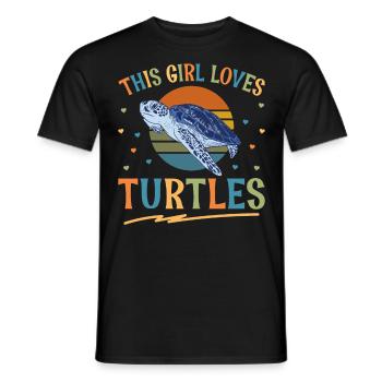 Sea Turtle Tortoise Retro Vintage - T-shirt homme - noir - Devant - AI Model Male 178 light (178cm)