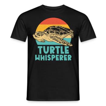 Sea Turtle Tortoise Retro Vintage - T-shirt homme - noir - Devant - AI Model Male 178 light (178cm)