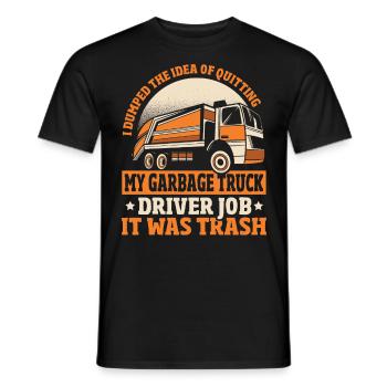 J’ai l’idée de faire mon métier de chauffeur de camion à ordures - T-shirt homme - noir - Devant - AI Model Male 178 light (178cm)