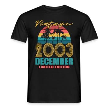 20th Birthday Vintage December 2003 Vintage - Men's T-Shirt - black - Front - AI Model Male 178 light (178cm)