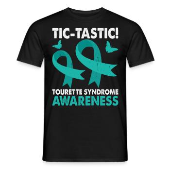 Mois de la sensibilisation au syndrome de Gilles de la Tourette Tic-tastic, - T-shirt homme - noir - Devant - AI Model Male 178 light (178cm)