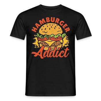 Hamburger Addict Hamburger Fast Food Lover - T-shirt homme - noir - Devant - AI Model Male 178 light (178cm)