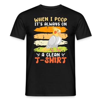 Cockatiel Quand je fais caca c’est toujours propre Chemise - T-shirt homme - noir - Devant - AI Model Male 178 light (178cm)