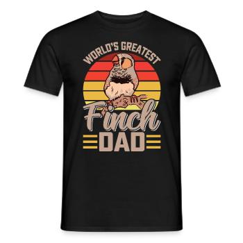 World's Best Finch Papa Finch Dad Bird Lover - Men's T-Shirt - black - Front - AI Model Male 178 light (178cm)
