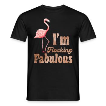 Flamants roses Je suis en train de floquer de fabuleuses femmes flamants roses - T-shirt homme - noir - Devant - AI Model Male 178 light (178cm)
