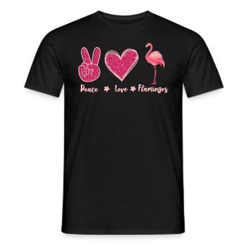 Peace Love Flamingo Flamingo Women Peace Love - T-shirt homme - noir - Devant - AI Model Male 178 light (178cm)