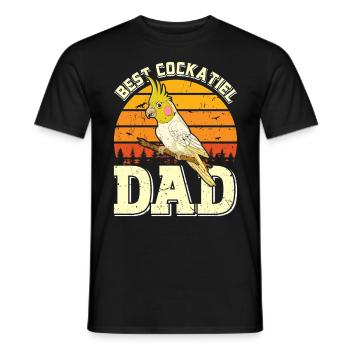 Papa Best Cockatiel Papa Perruche Oiseau Ami - T-shirt homme - noir - Devant - AI Model Male 178 light (178cm)