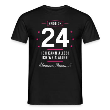 Endlich 24 Geburtstag Ich Kann Alles Ich Weiß - Männer T-Shirt - Schwarz - Vorne - AI Model Male 178 light (178cm)