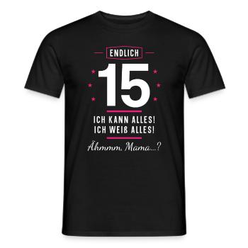 Endlich 15 Geburtstag Ich Kann Alles Ich Weiß - Männer T-Shirt - Schwarz - Vorne - AI Model Male 178 light (178cm)