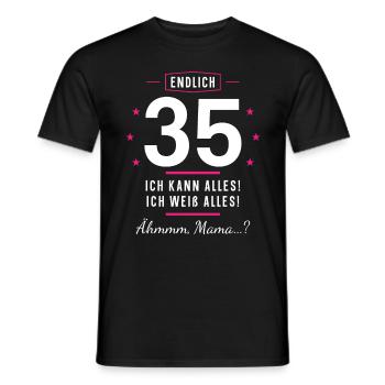 Endlich 35 Geburtstag Ich Kann Alles Ich Weiß - Männer T-Shirt - Schwarz - Vorne - AI Model Male 178 light (178cm)