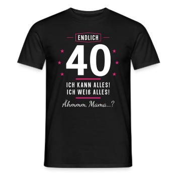 Endlich 40 Geburtstag Ich Kann Alles Ich Weiß - Männer T-Shirt - Schwarz - Vorne - AI Model Male 178 light (178cm)