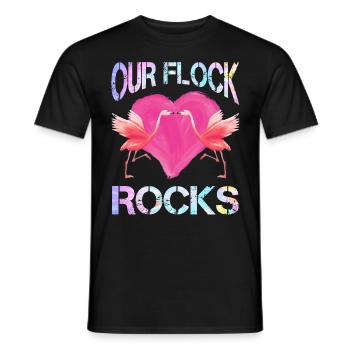 Flamingo Girl Our Flock Rocks Flamants roses - T-shirt homme - noir - Devant - AI Model Male 178 light (178cm)