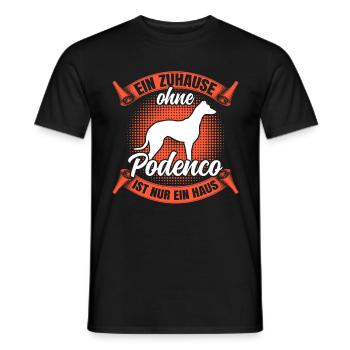 Ohne meinen Podenco spanischer Windhund - Männer T-Shirt - Schwarz - Vorne - AI Model Male 178 light (178cm)