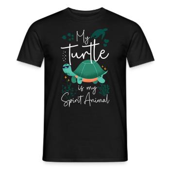 Sea Turtle Tortoise My Turtle Is - Men's T-Shirt - black - Front - AI Model Male 178 light (178cm)