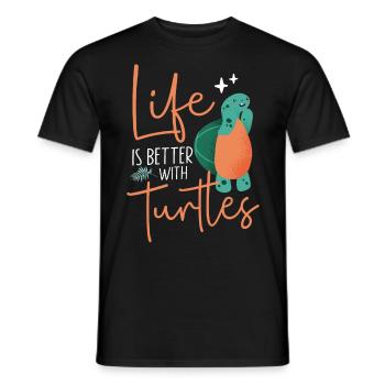 Sea Turtle Tortoise Life Is Better - Männer T-Shirt - Schwarz - Vorne - AI Model Male 178 light (178cm)