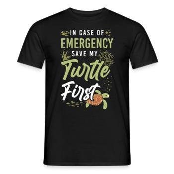 Sea Turtle Tortoise In Case Of - Men's T-Shirt - black - Front - AI Model Male 178 light (178cm)